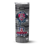 customized-arizona-wildcats-chevron-v-red-gray-skinny-tumbler-best-selling.webp