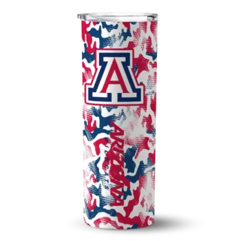 Customized Arizona Wildcats Claw Marks Red White Skinny Tumbler