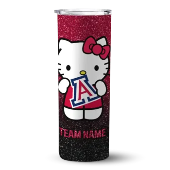 Customized Arizona Wildcats Hello Kitty Red Black Skinny Tumbler