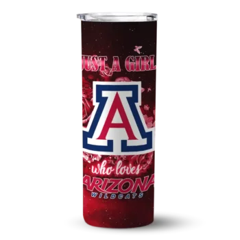 Customized Arizona Wildcats Rose Romance Red Black Skinny Tumbler