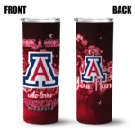 customized-arizona-wildcats-rose-romance-red-black-skinny-tumbler-best-selling-1.webp