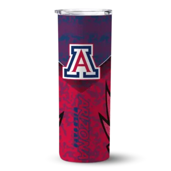 Customized Arizona Wildcats Spiral Burst Print Red Skinny Tumbler