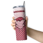 customized-arkansas-razorbacks-chevron-stripes-red-skinny-tumbler-best-selling.webp