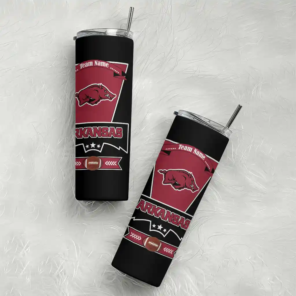 customized-arkansas-razorbacks-helmet-belt-red-black-skinny-tumbler-top-rated-1.webp
