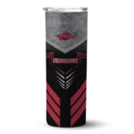 customized-arkansas-razorbacks-hexagon-honeycomb-red-black-skinny-tumbler-best-selling.webp