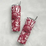 customized-arkansas-razorbacks-metallic-grid-red-skinny-tumbler-best-selling.webp