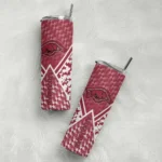customized-arkansas-razorbacks-monogram-burst-red-white-skinny-tumbler-best-selling.webp