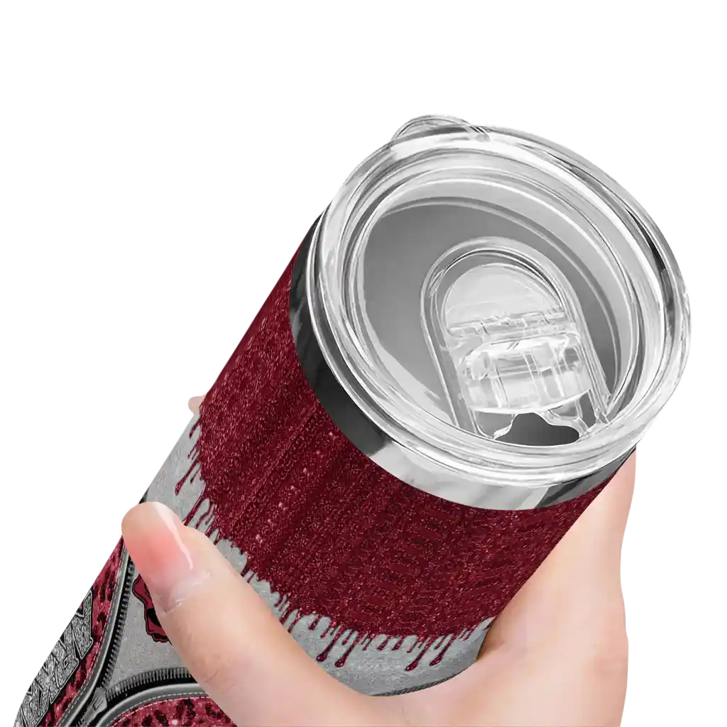 customized-arkansas-razorbacks-sparkle-drip-red-skinny-tumbler-high-quality.webp