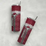 customized-arkansas-razorbacks-sparkle-drip-red-skinny-tumbler-best-selling.webp