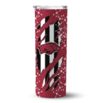 customized-arkansas-razorbacks-star-pop-red-black-skinny-tumbler-best-selling.webp