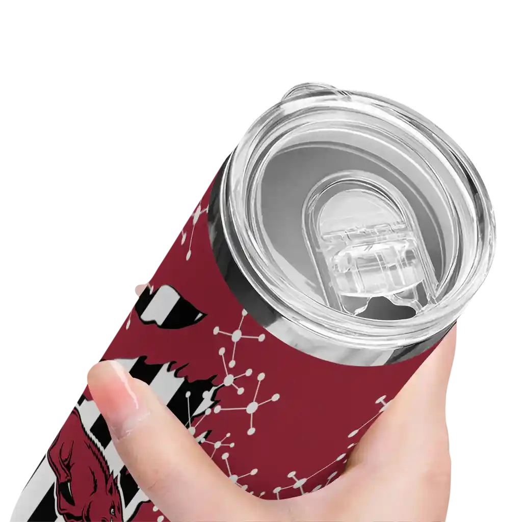 customized-arkansas-razorbacks-star-pop-red-black-skinny-tumbler-high-quality.webp