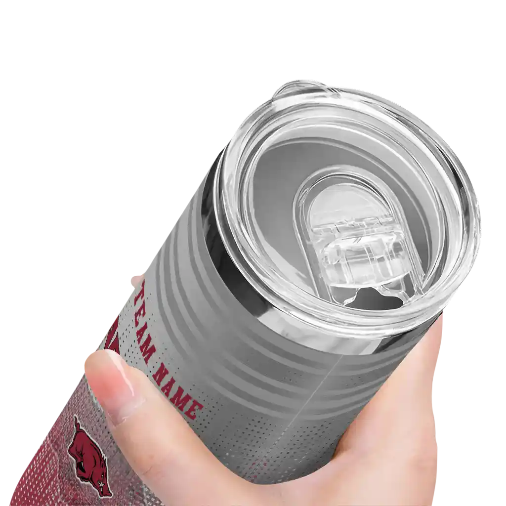 customized-arkansas-razorbacks-swirl-texture-red-skinny-tumbler-high-quality.webp