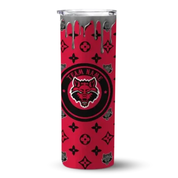 Customized Arkansas State Red Wolves Camo Streak Scarlet Skinny Tumbler
