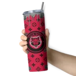 customized-arkansas-state-red-wolves-camo-streak-scarlet-skinny-tumbler-best-selling.webp