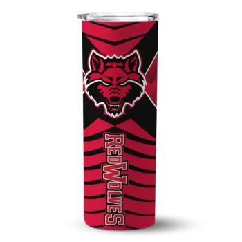 Customized Arkansas State Red Wolves Camo Texture Scarlet Skinny Tumbler