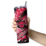 customized-arkansas-state-red-wolves-helmet-clash-scarlet-skinny-tumbler-best-selling.webp
