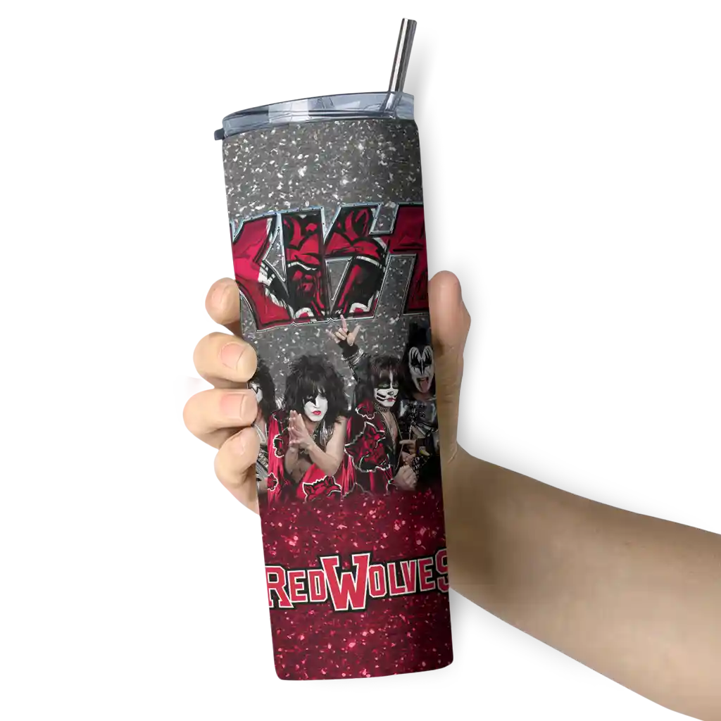customized-arkansas-state-red-wolves-kiss-band-black-skinny-tumbler-premium-grade.webp