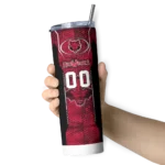 customized-arkansas-state-red-wolves-stacked-diamond-scarlet-skinny-tumbler-best-selling.webp