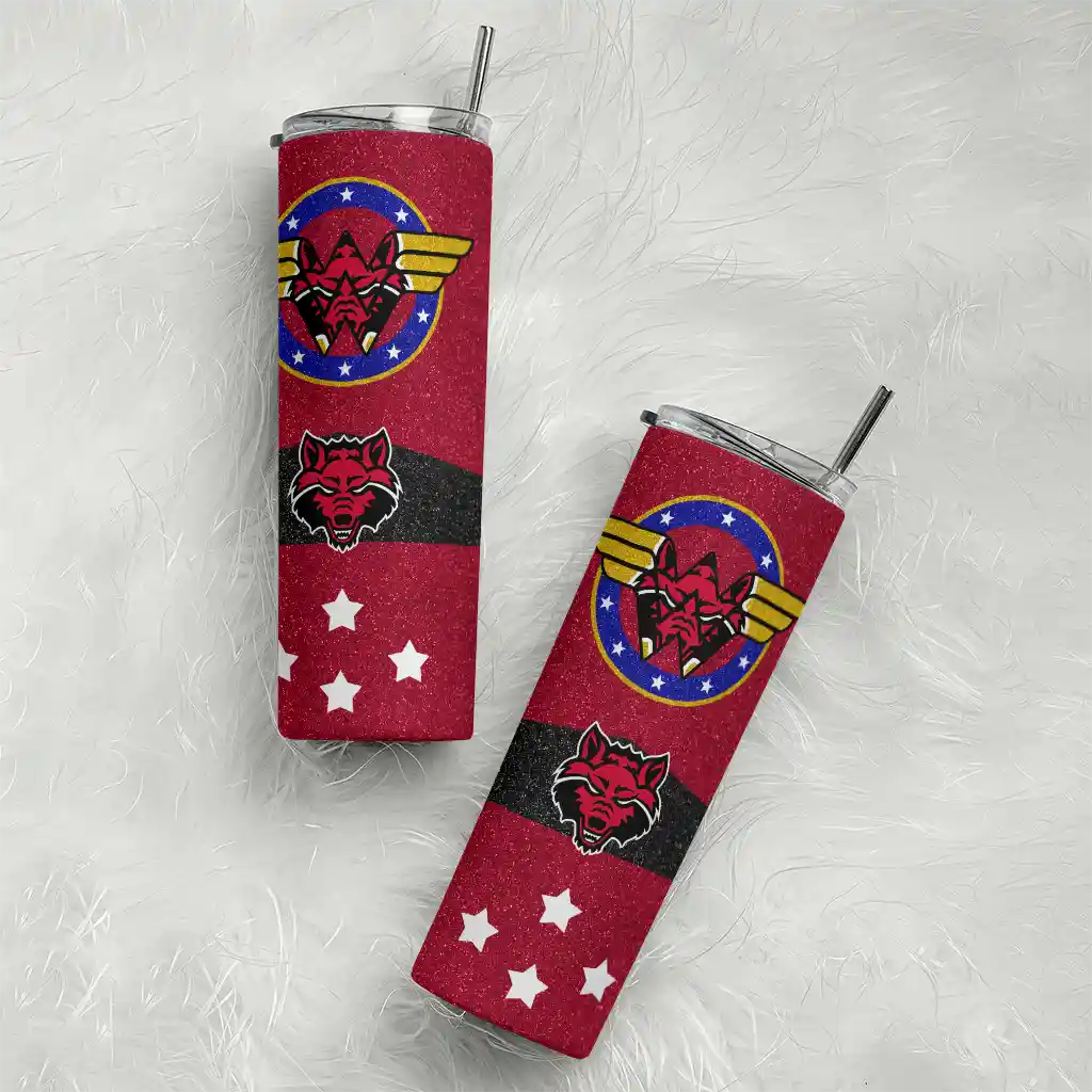 customized-arkansas-state-red-wolves-star-cluster-scarlet-skinny-tumbler-top-rated.webp