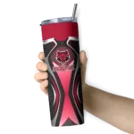 customized-arkansas-state-red-wolves-superman-emblem-scarlet-black-skinny-tumbler-best-selling.webp