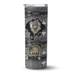 customized-army-black-knights-chevron-v-gold-gray-skinny-tumbler-best-selling.webp