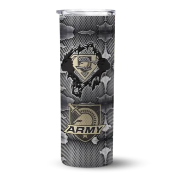Customized Army Black Knights Chevron V Gold Gray Skinny Tumbler
