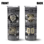 customized-army-black-knights-chevron-v-gold-gray-skinny-tumbler-best-selling.webp