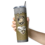 customized-army-black-knights-pixel-fade-gold-skinny-tumbler-best-selling.webp