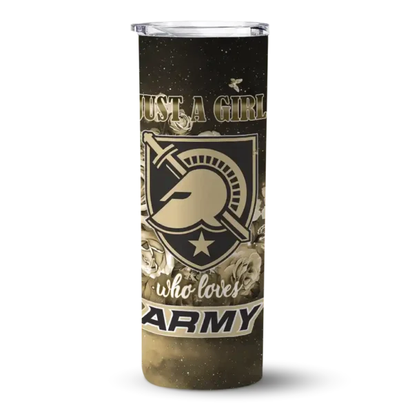 customized army black knights rose romance gold black skinny tumbler best selling