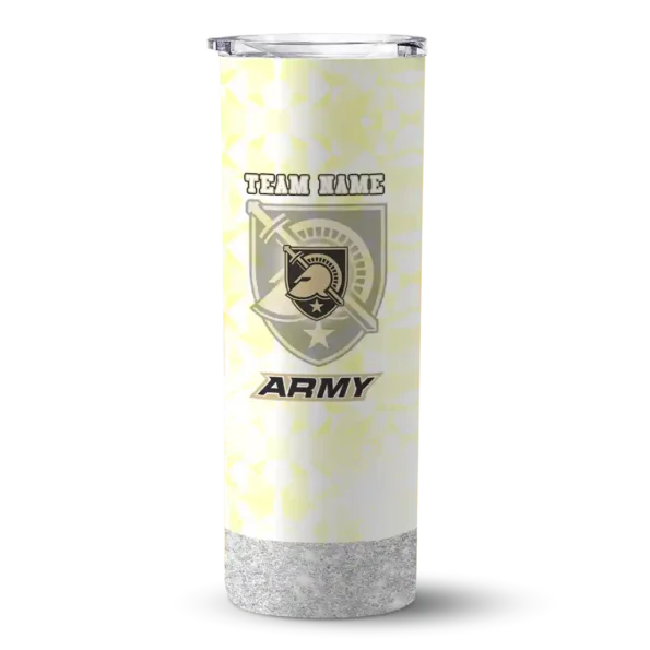 customized army black knights starburst tiles gold skinny tumbler best selling