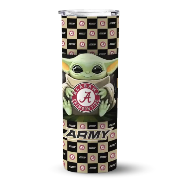 customized army black knights yoda cozy gold black skinny tumbler best selling