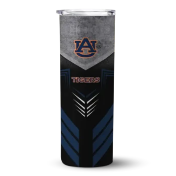 Customized Auburn Tigers Hexagon Honeycomb Navy Blue Black Skinny Tumbler