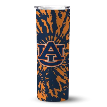 Auburn Tigers Tumber - Customized Metallic Grid Skinny Navy Blue