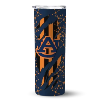 Customized Auburn Tigers Star Pop Navy Blue Black Skinny Tumbler