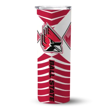 Customized Ball State Cardinals Camo Texture Red Skinny Tumbler