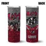 customized ball state cardinals kiss band white skinny tumbler best selling 1.webp
