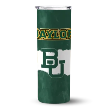Customized Baylor Bears Torn Band Green White Skinny Tumbler