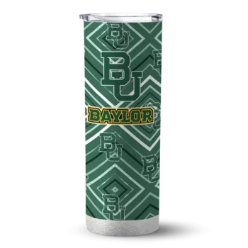 Customized Baylor Bears Zipper Leopard Green Skinny Tumbler