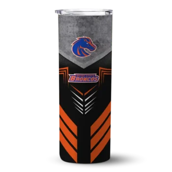 Customized Boise State Broncos Hexagon Honeycomb Orange Black Skinny Tumbler