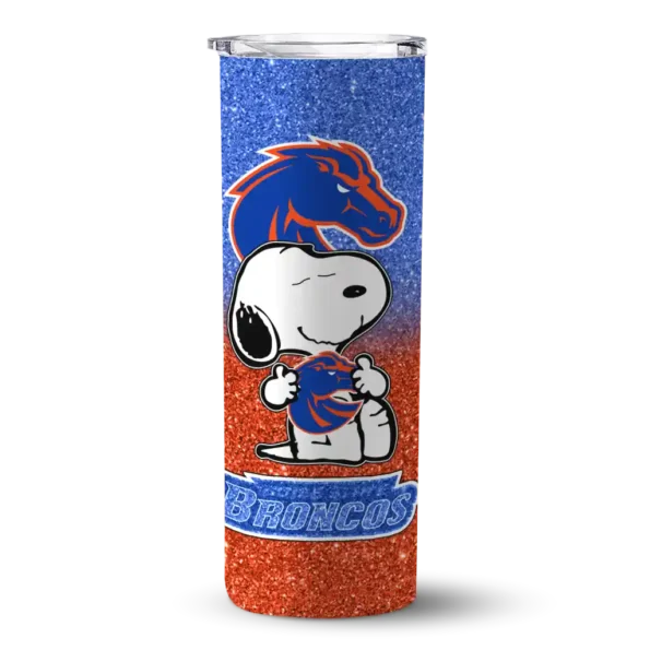 customized boise state broncos snoopy attitude orange skinny tumbler best selling 2