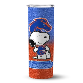 Customized Boise State Broncos Snoopy Attitude Orange Skinny Tumbler