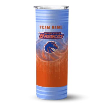 Customized Boise State Broncos Swirl Texture Orange Skinny Tumbler