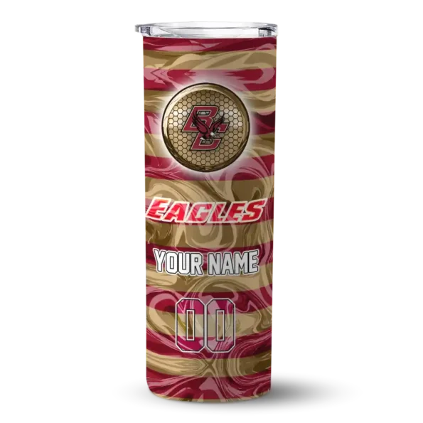 customized boston college eagles patterned waves maroon skinny tumbler best selling