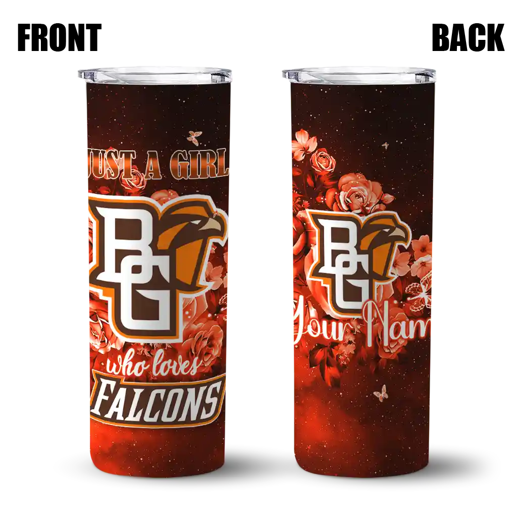 customized-bowling-green-falcons-rose-romance-orange-black-skinny-tumbler-fashion-forward.webp