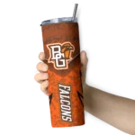 customized-bowling-green-falcons-spiral-burst-print-orange-skinny-tumbler-best-selling.webp