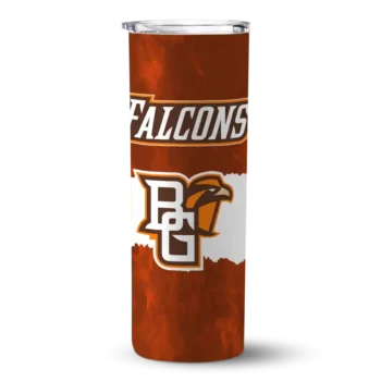 Customized Bowling Green Falcons Torn Band Orange White Skinny Tumbler