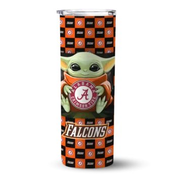 Customized Bowling Green Falcons Yoda Cozy Orange Black Skinny Tumbler