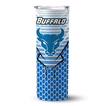 Customized Buffalo Bulls Chevron Stripes Royal Blue Skinny Tumbler