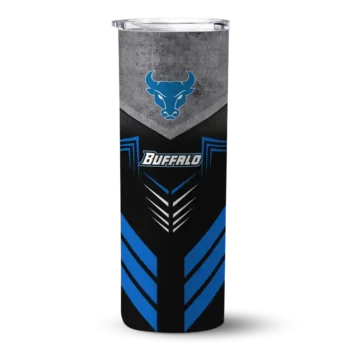Customized Buffalo Bulls Hexagon Honeycomb Royal Blue Black Skinny Tumbler