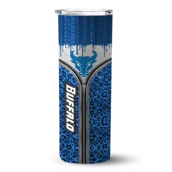 Customized Buffalo Bulls Sparkle Drip Royal Blue Skinny Tumbler